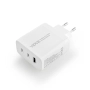 Ładowarka sieciowa 2xUSB-C PD 65W GaN +1xUSB QC3.0 kabel Typ C - Typ C Vidvie PLE262 biała
